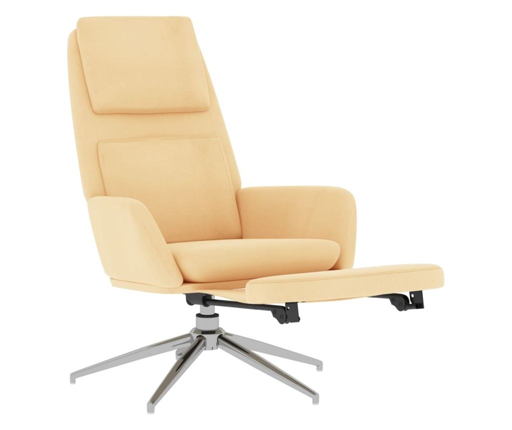 Sedež za sprostitev s taburejem, krem, mikrovlakna - 6