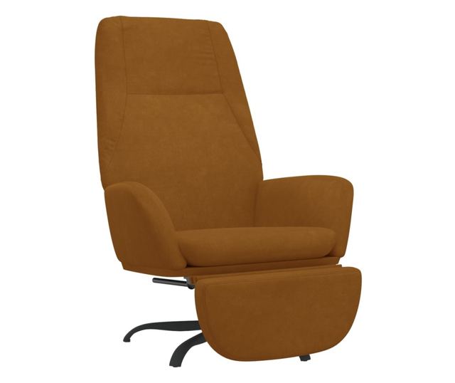 Sedežna garnitura z taburejem, rjava, žamet