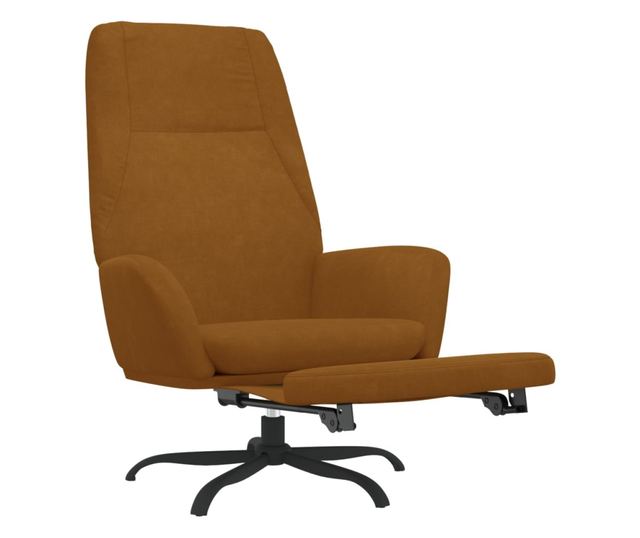 Sedežna garnitura z taburejem, rjava, žamet