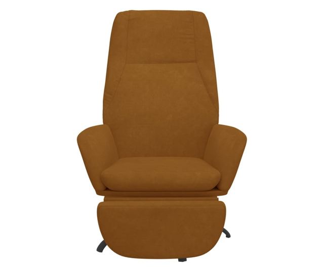 Sedežna garnitura z taburejem, rjava, žamet