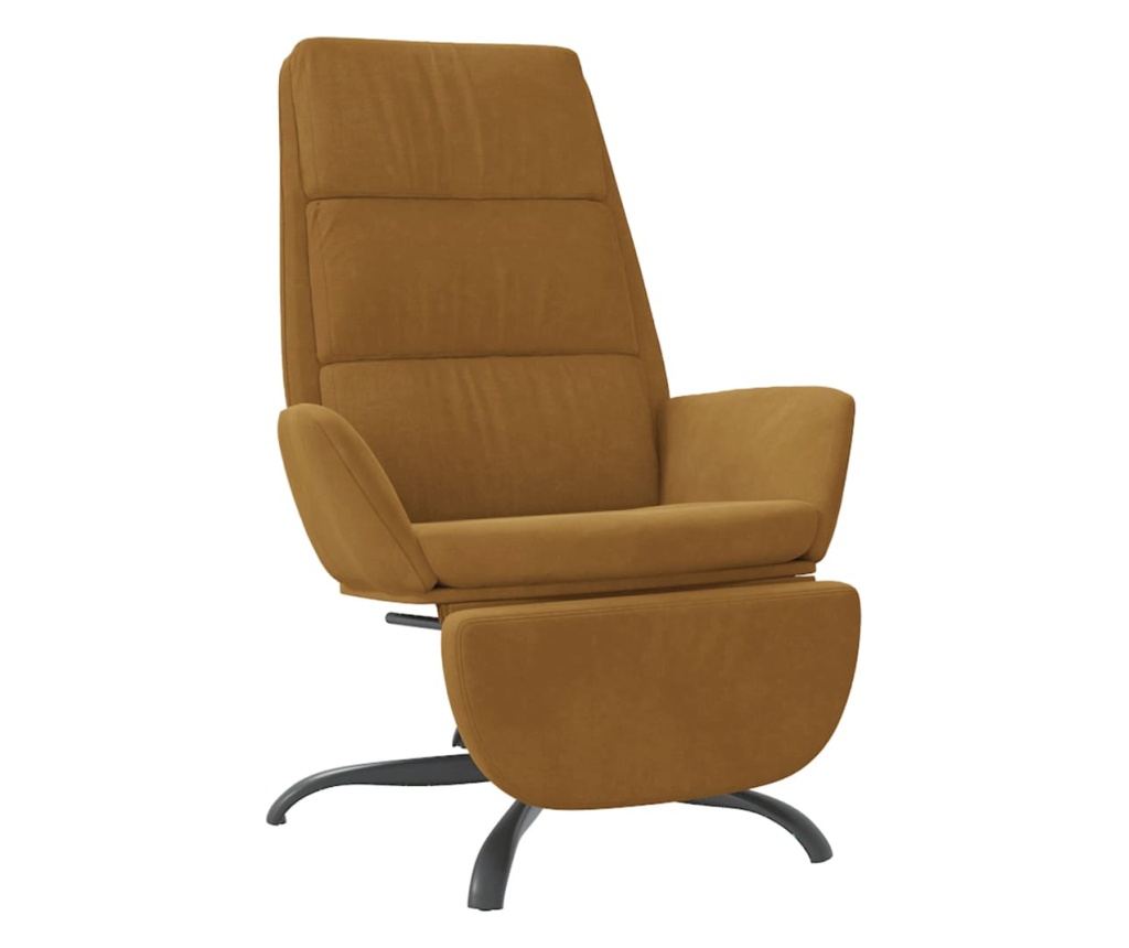 Sedežna garnitura z taburejem, rjava, žamet - 2