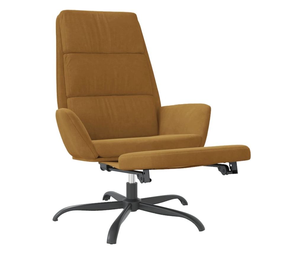 Sedežna garnitura z taburejem, rjava, žamet - 3