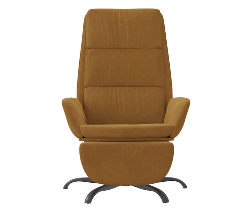 Sedežna garnitura z taburejem, rjava, žamet - 4