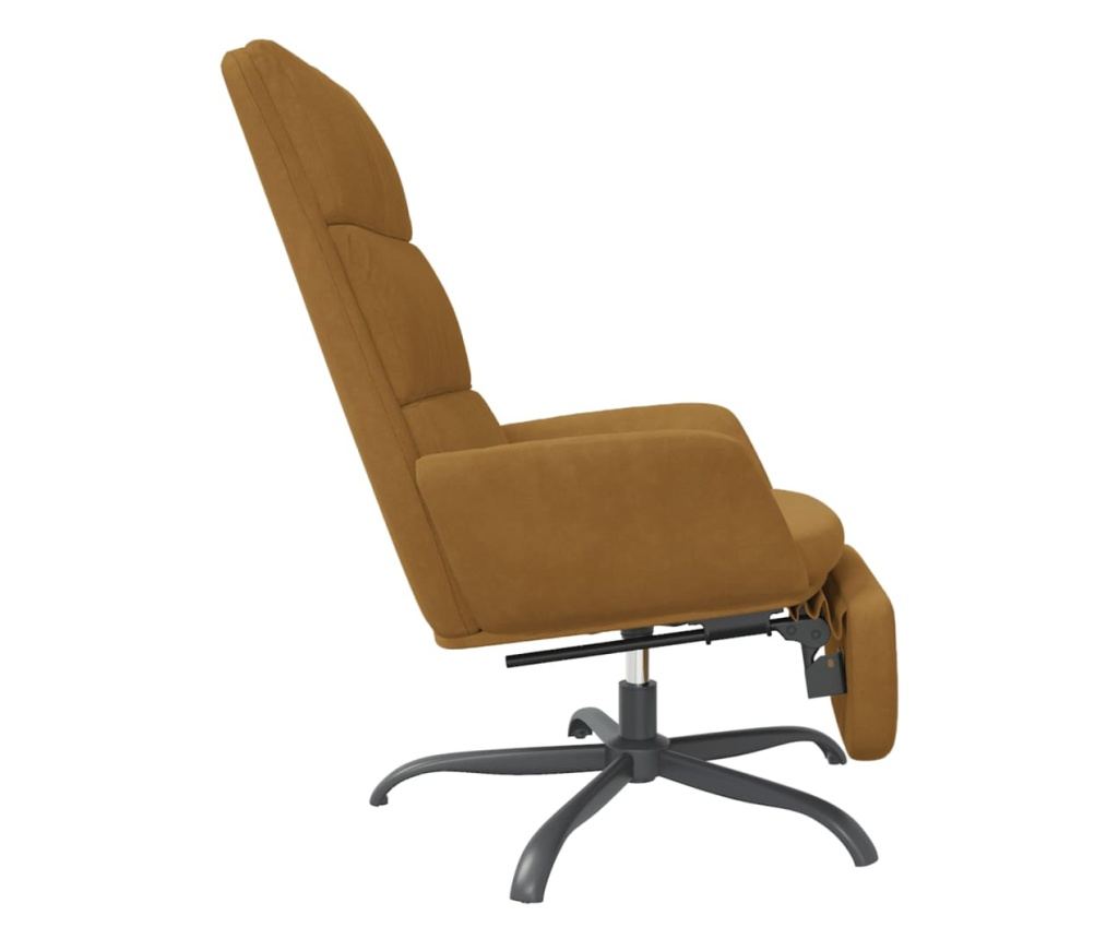 Sedežna garnitura z taburejem, rjava, žamet - 5