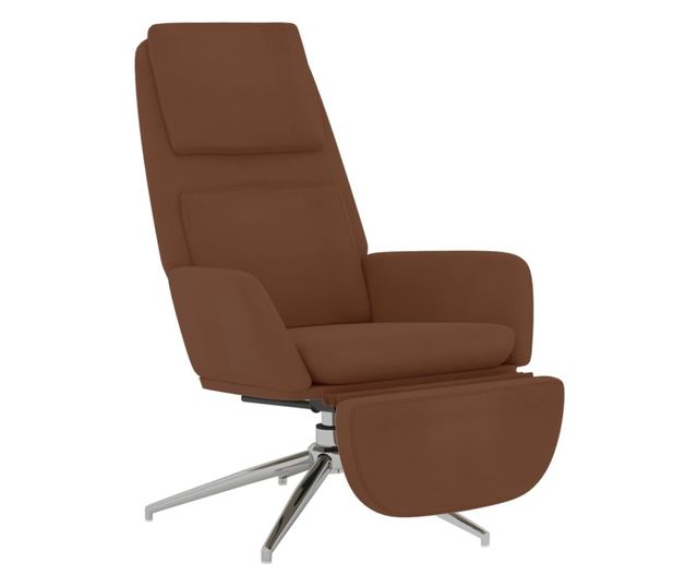 Sedežna garnitura z taburejem, rjava, mikrovlakna