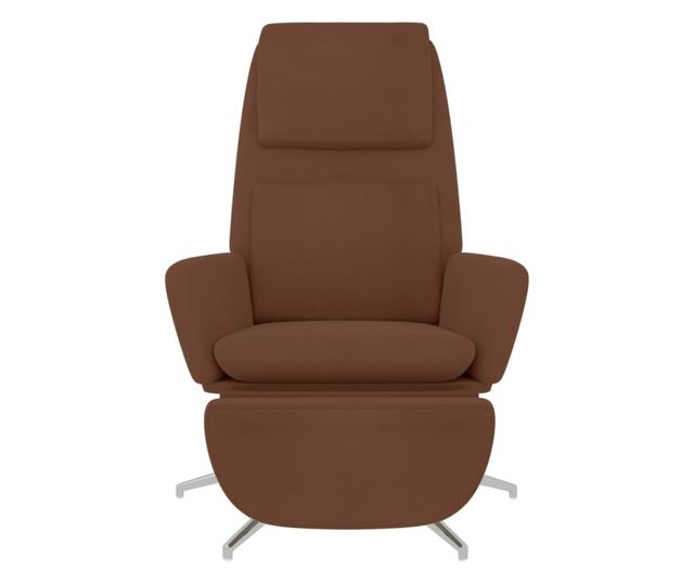 Sedežna garnitura z taburejem, rjava, mikrovlakna