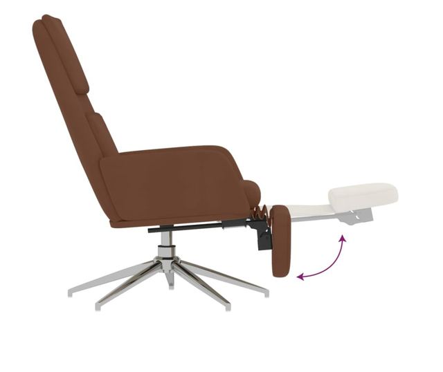 Sedežna garnitura z taburejem, rjava, mikrovlakna