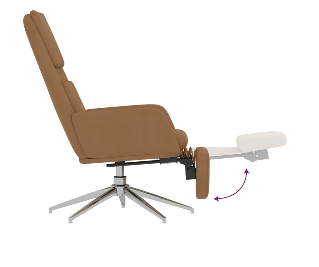 Sedež za sprostitev s taburejem, siva taupe, mikrovlakna - 7