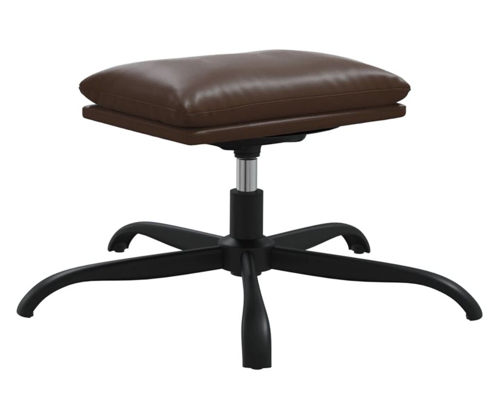 Naslanjač z oporo za noge, rjava, umetno usnje - 5