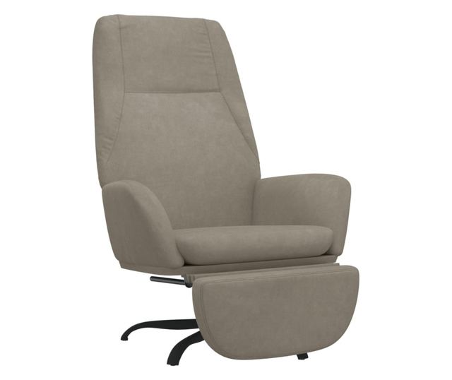 Sedežna garnitura z taburejem, svetlo siva, žamet