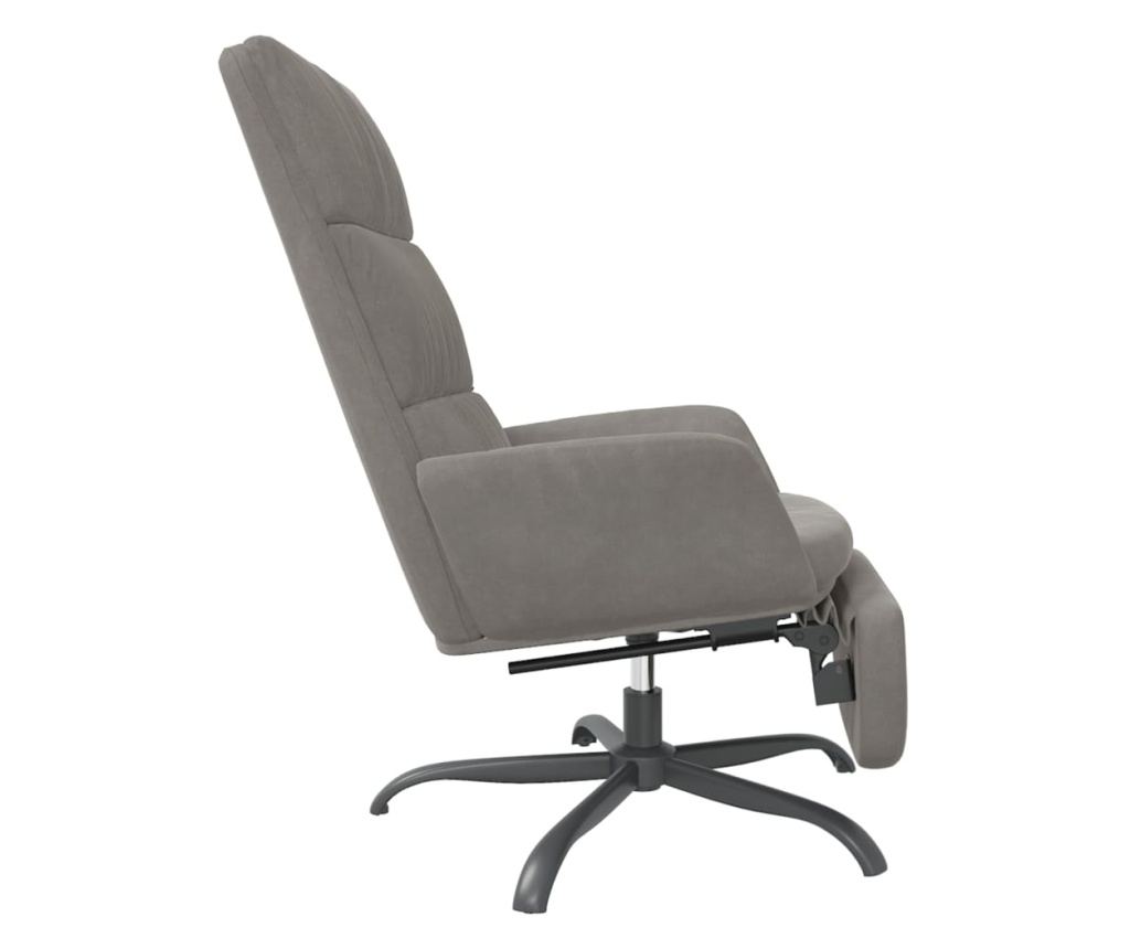 Sedežna garnitura z taburejem, svetlo siva, žamet - 5