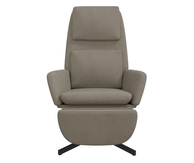 Sedežna garnitura z taburejem, svetlo siva, žamet