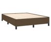 Боксспринг легло с матрак, тъмнокафяво, 140x200 см, текстил