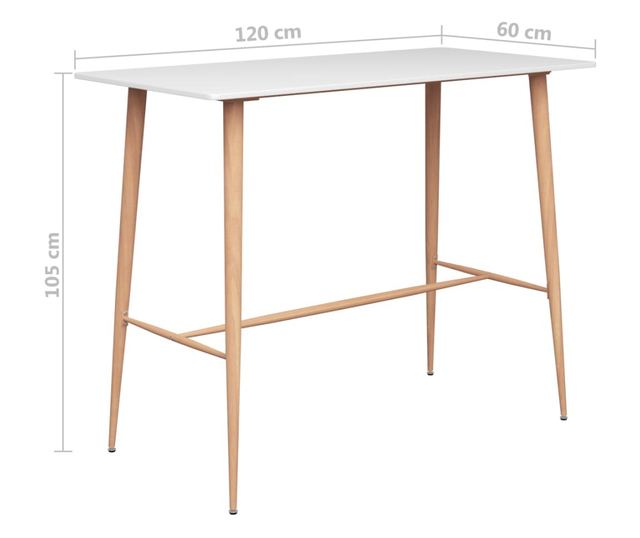 Мебели за бар, 3 части, бели