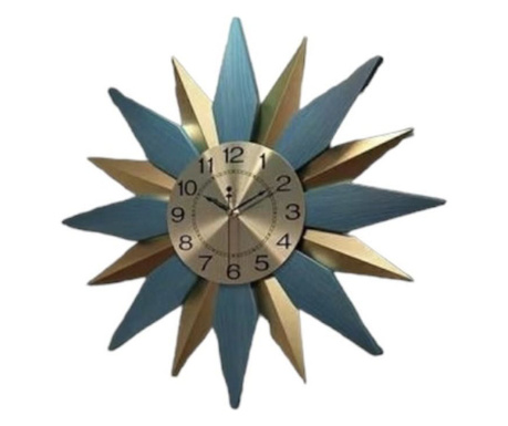 Стенен часовник "Blue&gold rays" 60х60х4,5см