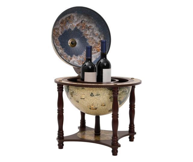 Bar tip glob pământesc stativ sticle de vin, maro lemn eucalipt
