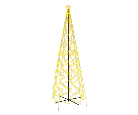Коледна елха конус, топло бяло, 1400 LED, 160x500 см