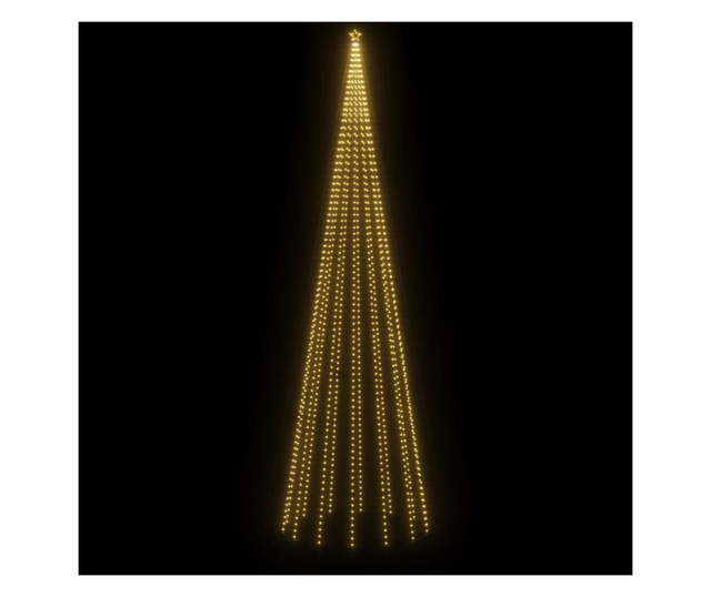 Božično drevo s konico 1134 toplo belih LED lučk 800 cm