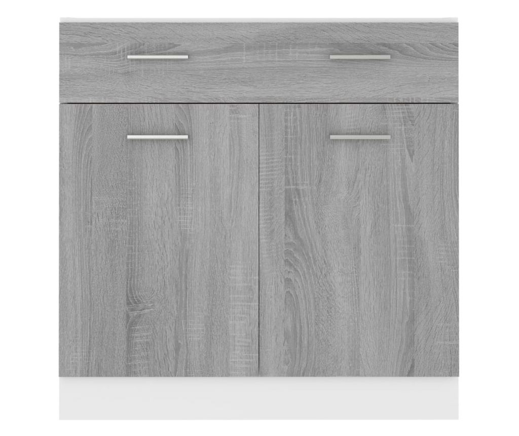 Βάση Ντουλαπιού με Συρτάρι, Sonoma Grey, 80x46x81.5εκ., Επεξεργασμένη Ξυλεία - 5