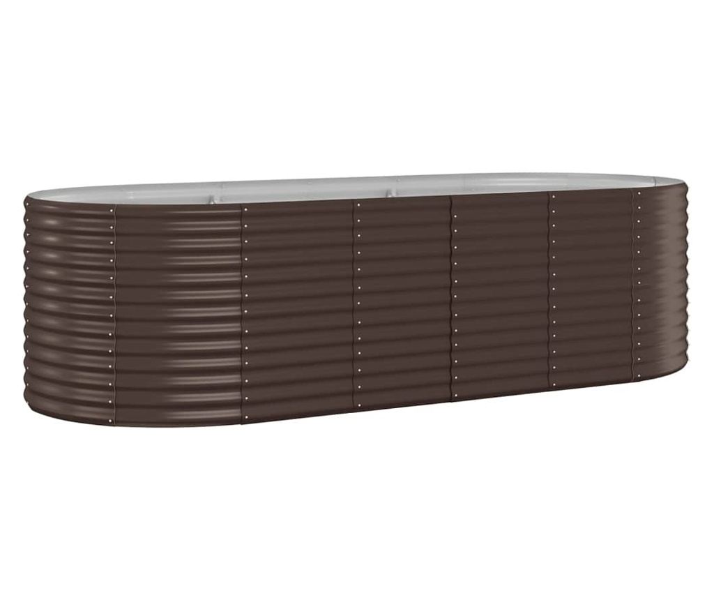 Кафяв градински сандък 249x100x68 см с прахово покритие от стомана - 2