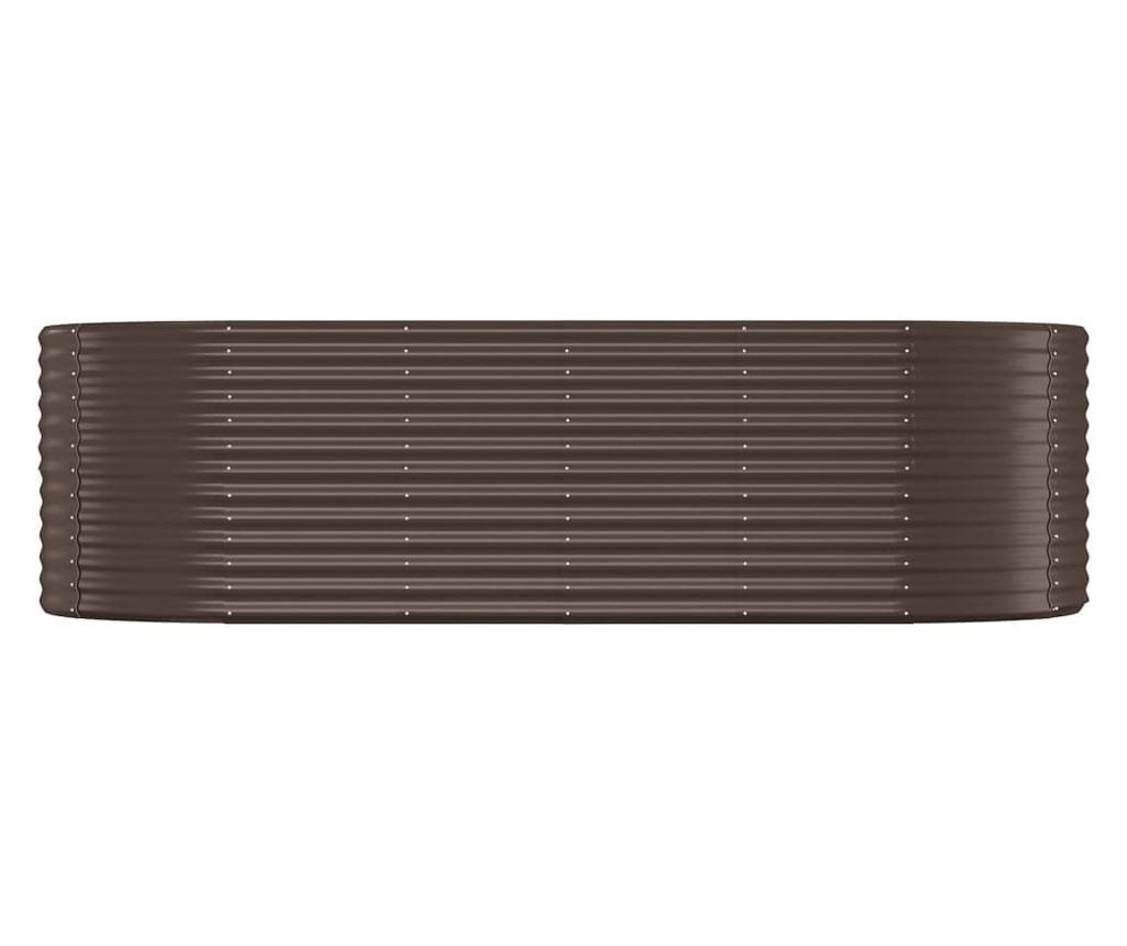 Кафяв градински сандък 249x100x68 см с прахово покритие от стомана - 3