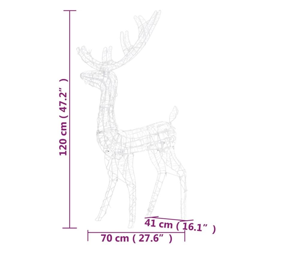 Božični severni jeleni iz akrila 3 kosi 120 cm modri - 10