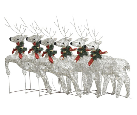 Božični severni jeleni 6 kosi zlati 120 LED akril