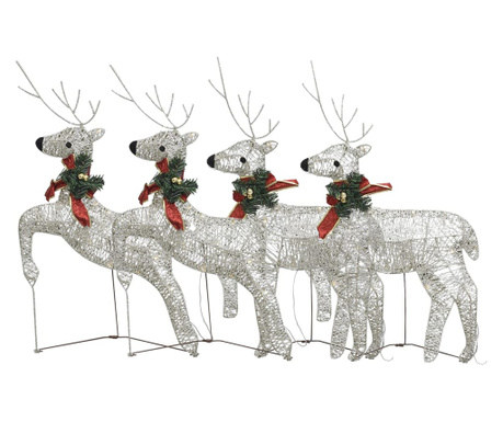 Božični severni jeleni 4 kosi zlati 80 LED akril
