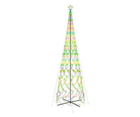 Коледна елха конус, цветна, 3000 LED, 230x800 см