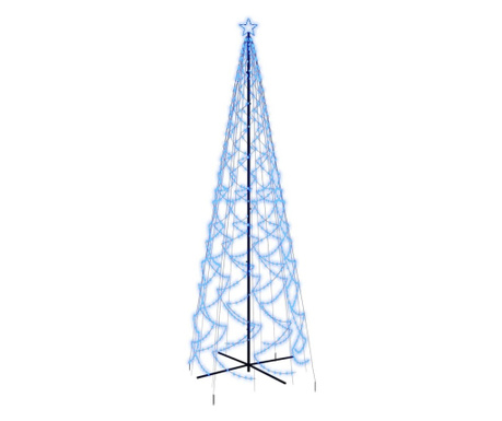 Novoletna jelka stožec 1400 modrih LED lučk 160x500 cm
