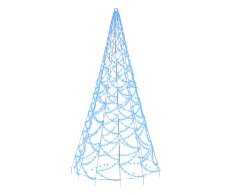 Vánoční stromek na stožár 500 modrých LED diod 300 cm