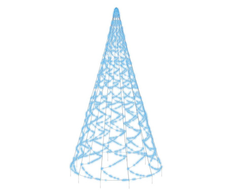Vánoční stromek na stožár 3 000 modrých LED diod 800 cm