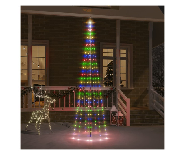 Božićno drvce na stijegu 310 LED žarulja šarene 300 cm