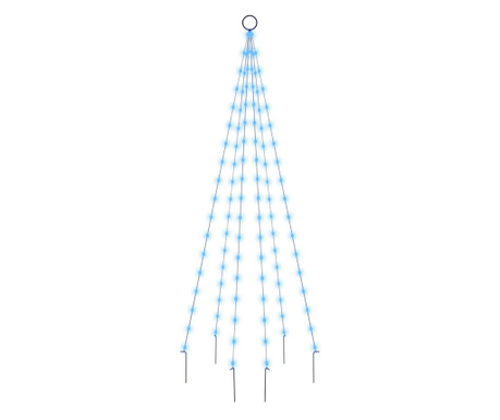 Vánoční stromek na stožár 108 modrých LED diod 180 cm
