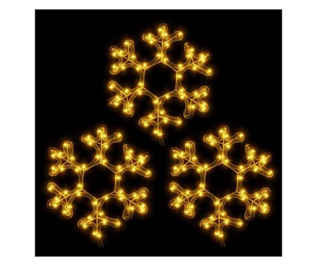 Božična snežinka LED 3 kosi toplo bela 27x27 cm