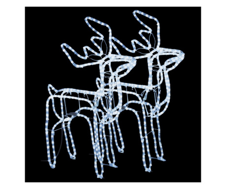 Božični severni jelen 2 kosa hladno bel 76x42x87 cm
