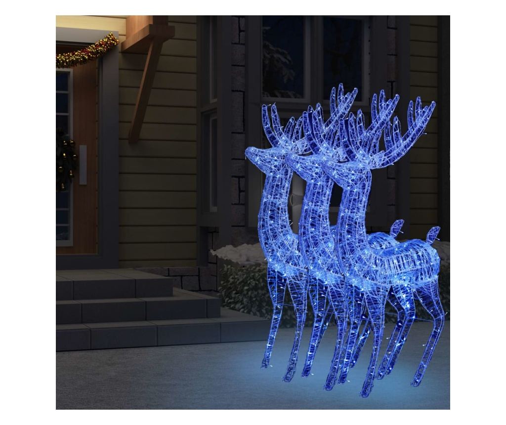 Χριστουγεννιάτικος Τάρανδος 250 LED, 3 τεμ., Μπλε, 180 εκ., XXL Ακρυλικός - 6