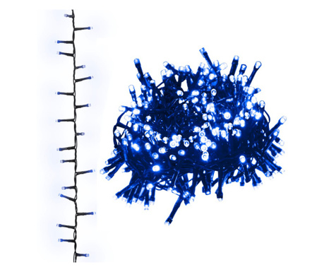 Компактен LED стринг с 400 LED синьо 13 м PVC