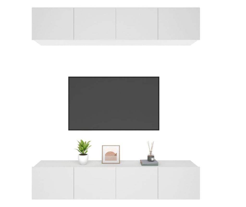 TV Ormarići, 4 kom, Bijeli, 80x30x30 cm, Kompozitno Drvo - 4