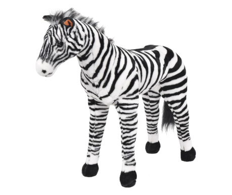 Stoječa plišasta zebra črna in bela XXL