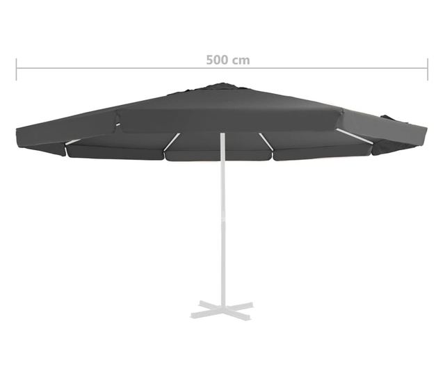 Zamjenska tkanina za vrtni suncobran 500 cm antracit