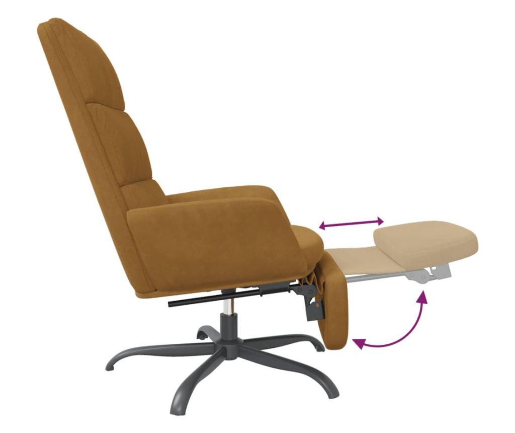 Sedežna garnitura z taburejem, rjava, žamet - 7