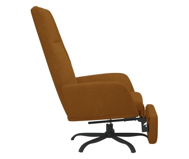 Sedežna garnitura z taburejem, rjava, žamet