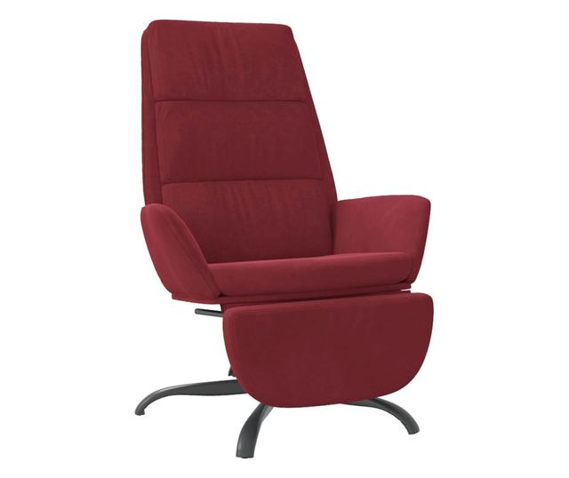 Naslanjač z oporo za noge, bordo, žamet