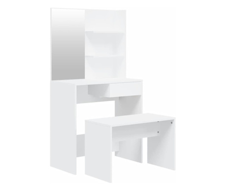 Set toaletnog stolića bijeli 74,5 x 40 x 141 cm