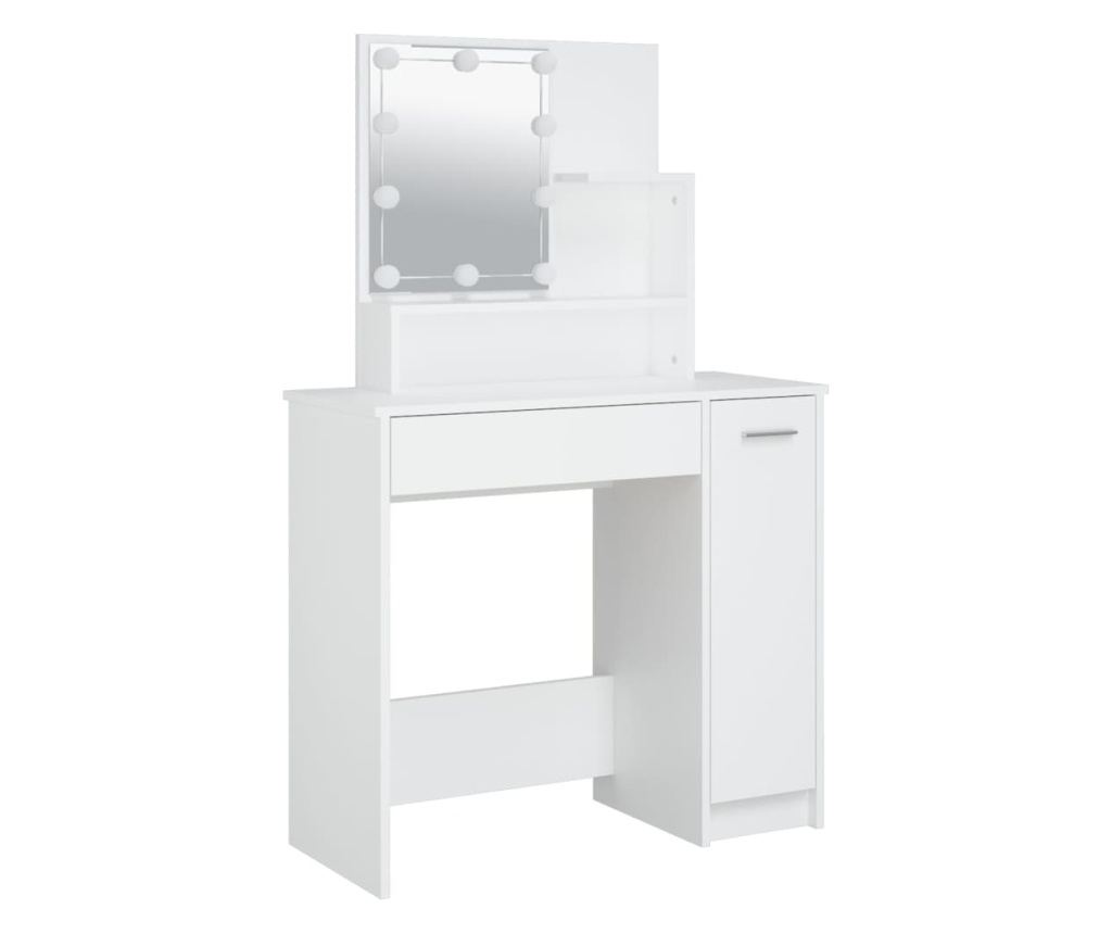 LED Toaletna mizica, bela, 86,5x35x136 cm - 3