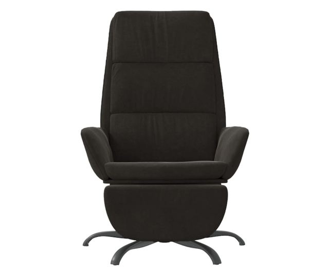 Naslanjač z oporo za noge, črn, žameten