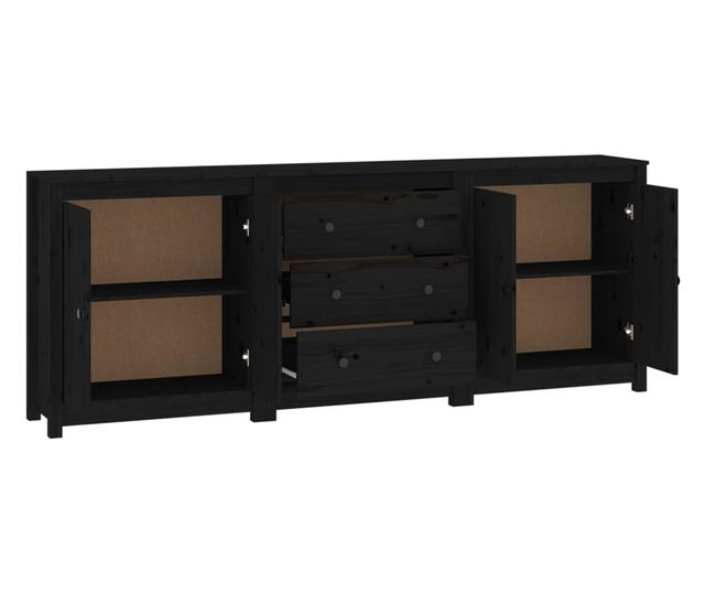 Omarica, črna, 210x35x80 cm, masivni borovec