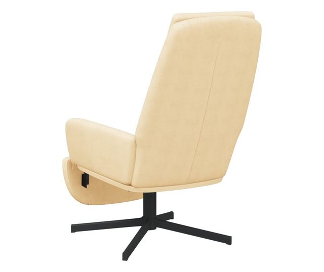 Sedežna garnitura za sprostitev s taburejem, bela krema, žamet