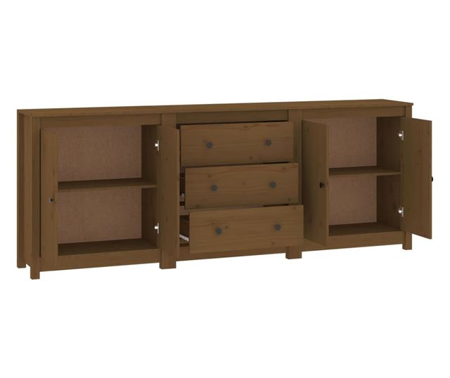 Stojalo, medeno rjavo, 210x35x80 cm, masivno borovo les.